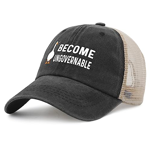 Image of Funny Goose Hat Silly Goose On The Loose Trucker Hat Women Vintage Mesh Cap for Summer