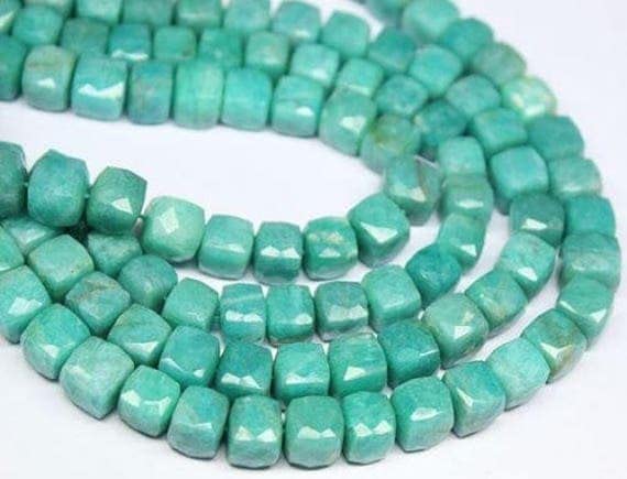 Perles amazonite vertes cubes facettés LKBEADS pour réussir vos créations de bijoux