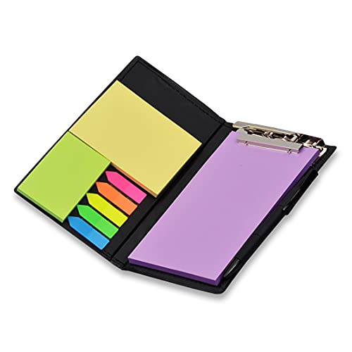 Image of COI Desk Organizer, Notepad Memo Holder with Colorful Sticky Notes Set Gift with Pen (Lavender)