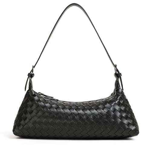 Shoulder Bags for Women, Woven Leather Crossbody Bag Small Purse Cute Hobo Tote Handbag Mini Clutch