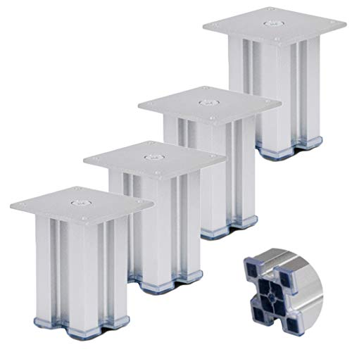 Patas para Muebles, Patas de aleación de Aluminio para armarios, Patas de Soporte para Muebles, Patas de Metal para mesas, Patas para mesas de Centro, no dañan el Suelo, antidesliz