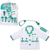 Melissa & Doug - Arzt Kostüm - 8-teiliges Verkleidungsset mit realistischem Zubehör für fantasievolles Rollenspiel, für Kinder ab 3 Jahren