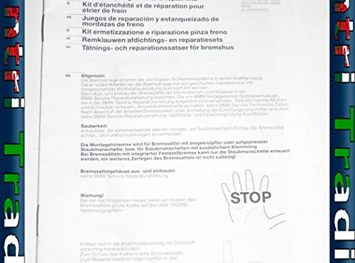 Reconstrucción Freno de Pinza de Pistón BMW Instrucciones Manual Técnico