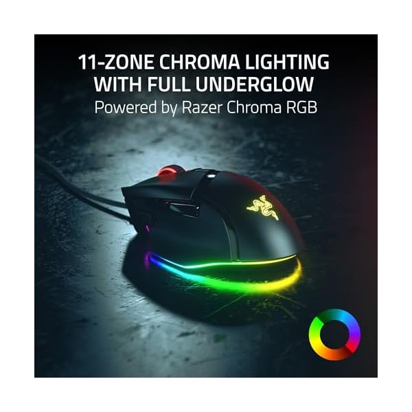 Razer Basilisk V3 35K Wired Ergonomic Gaming Mouse : HyperScroll Tilt Wheel - 35K DPI Optical Sensor Gen 2-13 Customizable Controls - Chroma RGB - Optical Switches Gen 3 - Speedflex Cable - Image 6