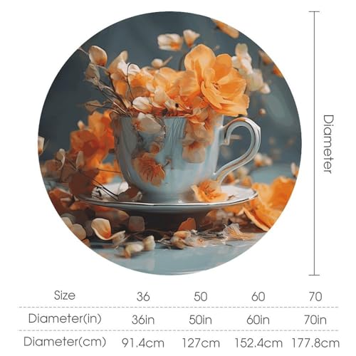 Nappe ronde lavable 127 cm résistante aux taches pour simplifier les repas - 3