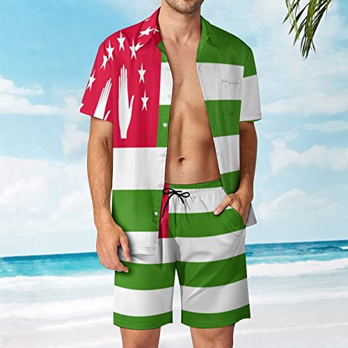 TAIZIYEAH Mens Shirts And Shorts Set 2 Pieces Cambodia Flag Casual Short Sleeve Shirt Suits for Men2