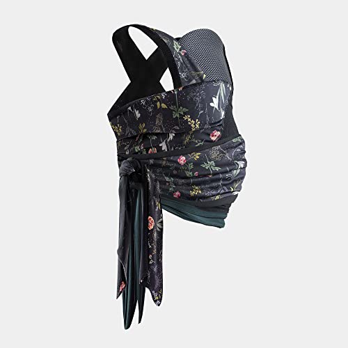Image of Boppy Baby Carrier - ComfyHug, Black Botanic, Hardware-Free Hybrid Wrap, 2 Carrying Positions, 0m+ 5-20lbs, Size Inclusive, Infant Carrier for Bonding