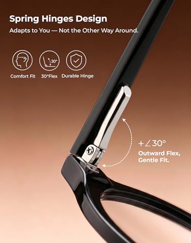 Image of TIJN Blue Light Blocking Glasses Men Women Vintage Thick Round Rim Frame Eyeglasses