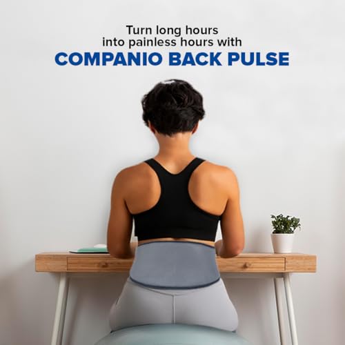 Image of TENS Back Pulse Back Massager Machine Belt for Lower Back Pain Relief, Targets Deep Tissue,Pain due to Sciatica & Arthritis , Muscle Strains & Spinal Recovery , Reduces Discomfort, Enhances Stability & Aids in Injury Recovery | Orthopaedic LS Belt | Cordless Rechargeable, Portable, Adjustable Therapy Lumbar Support Belt for Men & Women