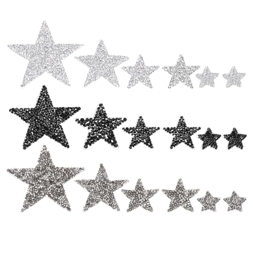 Écussons thermocollants strass noirs et argentés pour customisation - 2