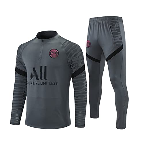 Survêtement De Football De Paris, Femme Survêtement De Sport Respirant À Manches Longues pour Hommes du Club De Football, Costume De Jogging,A,XL