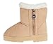 bebe Girl's Winter Snow Boots Comfy and Cozy Fashion Ankle Boots - Warm Boots For Girls (Toddler/Little Kid/Big Kid), Sand, 3