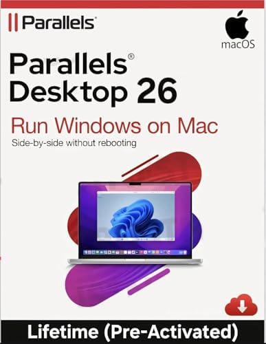 Parallels 26 Desktop Pro 2026 Edition Software (Latest New Version) (Pre-Activated) (NO-KEY) for MacOS M1, M2, M3, M4 | Run Windows on Mac Virtual Machine Software | Perpetual (1 Device) | Genuine | LIFETIME VALIDITY