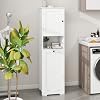 Tilt Out Laundry Hamper Cabinet 55 Tall Bathroom Storage Cabinet Laundry Cabinet with Shelves and Clothes Basket Hamper Cabinet Shelf for Laundry Room Bathroom Organizer White