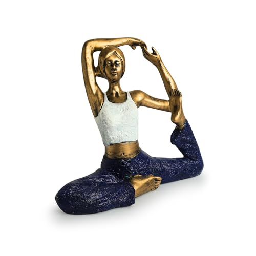 Image of ExclusiveLane 'Yoga Lady' Decorative for Home Decor (Resin, 9.6 Inches) | Handcrafted for Living Room for Gift Antique for Bedroom Figurine