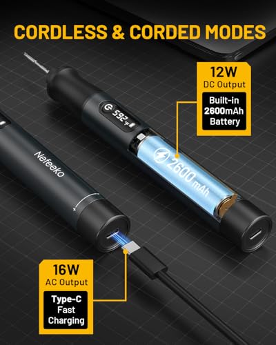 Nefeeko Cordless Soldering Iron Kit, Rechargeable Soldering Iron with Stand, 7s Fast Heating - image 3