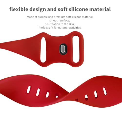 Image of Sport Bands Compatible with Apple Watch Band 38mm /40mm /41mm /42mm /44mm /45mm /49mm Women Men,Soft Silicone Strap Compatible with iWatch Ultra2 /Ultra Series10 /9 /8 /7 /6 /5 /4 /3 /2 /1 /SE Red
