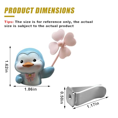 Image of Cute Penguin Car Air Vent Clips, Rotating Windmill Car Air Conditioner Outlet Clip, Animal Car Dashboard Air Vent Trim Clip, Auto Interior Decoration Accessories (Penguin)
