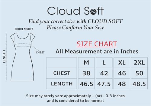 Image of CLOUD SOFT Stylish Women's Short Nighty | Premium Rayon Fabric | Soft Comfortable Everyday Night Dress - CS5002