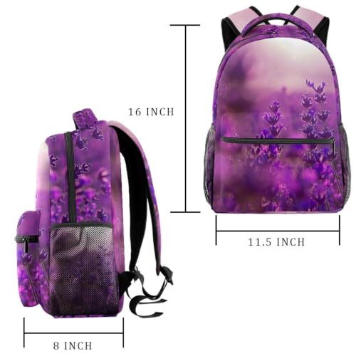 Mochila escolar de flores azules de 40cm para ordenador y libros 2