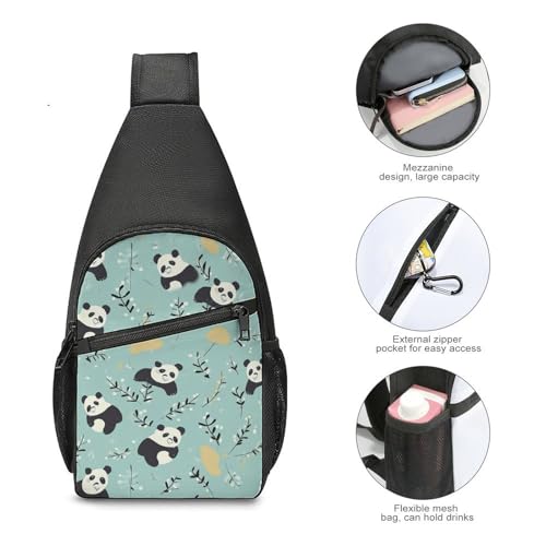 Cute Pandas Sling Bag mochila ligera deportiva miniatura 5