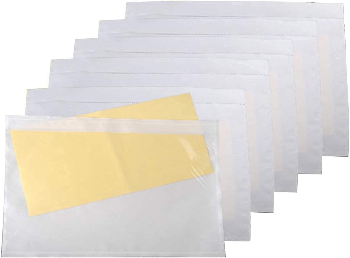 LabelMore 6" x 9" Clear Adhesive Packing List Envelopes Pouch - Label Envelopes Pouches - Clear Top Shipping Label Bag for Mailing Bag Box - 400 Packs
