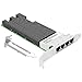 Euqvos PCIe Ethernet-Netzwerkkarte fu00fcr Intel X710-T4 XL710BM1 Chipsatz PCIe 3.0 X8 10 GB 4 Port RJ45 LAN-Karte unterstu00fctzt Windows Server/Windows/Linux/VMware/ESX