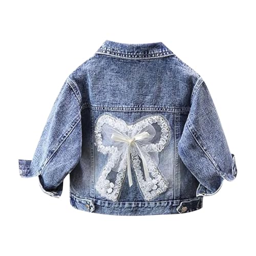 Girls Denim Jacket Cute Butterfly Flower Embroidery Jean Jackets Casual Toddler Outwear Coat