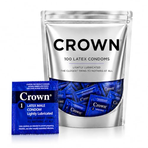 Crown Condoms, 100 Count, Lubricated Latex