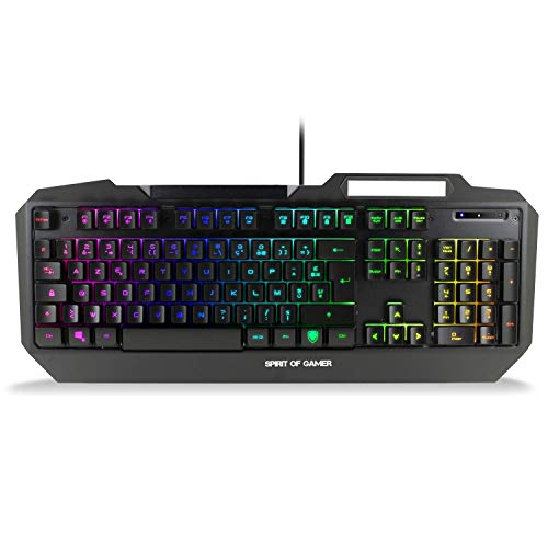 Teclado Spirit Of Gamer Elite-K40 RGB para ordenador gamer retroiluminado color negro