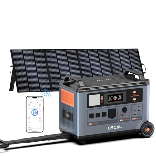 Image of PowerMax 6000 Solar Generator with 200W Solar Panels, 120 /240V Split Phase Voltage 6000W AC Outlets (9000W Peak), 3600Wh Power Station Expandable to 57.6kWh, Emergency for Home