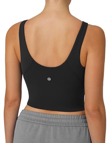 Colorfulkoala Dreamlux Womens Padded Sports Bra High Neck U-Back Yoga Running Workout Athletic Tank Top with Removable Cups