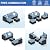Patio Furniture Set, 5PCS Outdoor Sectional with Ottoman Wicker Rattan Patio Couch with Thickened Cushion Modular Wicker Patio Conversation Set with Glass Top Table for Balcony, Backyard (Blue)
