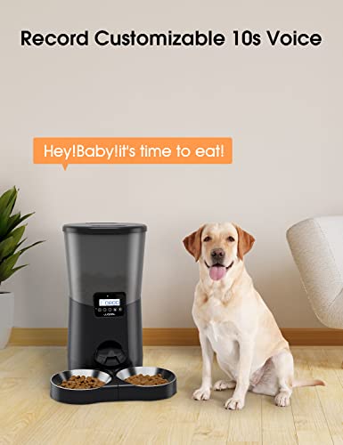 Wopet Automatic Dog Feeder,8L Pet Food Dispenser For Two Cats And Dogs,Auto Cat Feeder With Two Stainless Bowls,Programmable Portion Control&Voice Recorder For Up To 1-4 Meals Per Day #TOP2