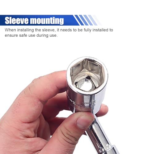 Image of Universal Telescoping Wheel Lug Wrench, Extendable Car Wheel Nut Remover with Standard CR-V Sockets (17mm 19mm 21mm 23mm), Labor Saving Wheel Wrench, Tire Repair Tool Set for Car Truck Van Caravan