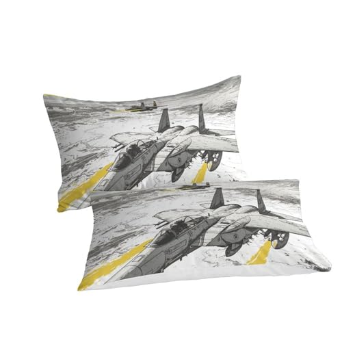 Parure de lit microfibre avions de combat 3D avec housse de couette double 200x200cm respirante