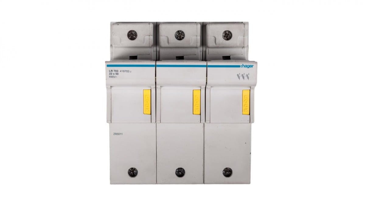 Porte-fusible L58 triphasé 3P 125A 690V isoler circuit moteur industriel