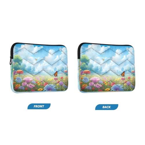 Funda para portátil 13-14 pulgadas flores y mariposas miniatura 2