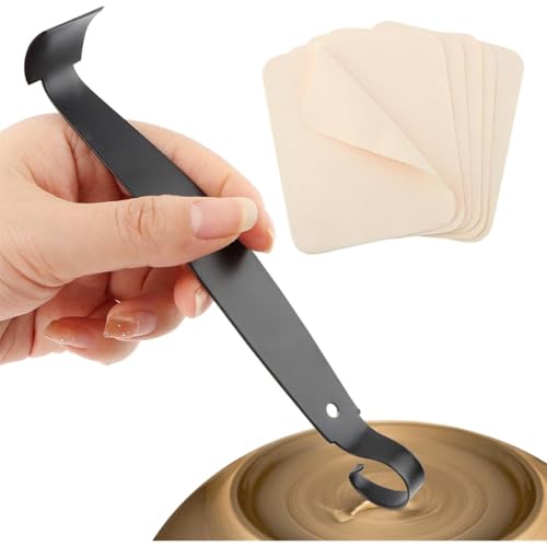 Fegtrtyoa Für Töpferwerkzeuge zum Trimmen mit 6 Stück Vorgefertigten Chamois-Tüchern - Doppelseitiges Tonwerkzeug zum Schnitzen für Töpfer, Keramikwerkzeug-Set