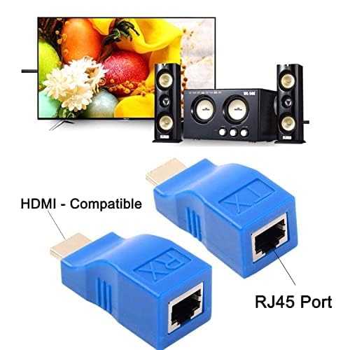 Image of HDMI EXTENDER,Hdmi To Rj45 Network Cable Extender Converter Repeater Over Cat 5E / 6 1080P Up To 30M extender For Hdtv Ps4 Stb 4K 2K (30M HDMI Extender Connector)
