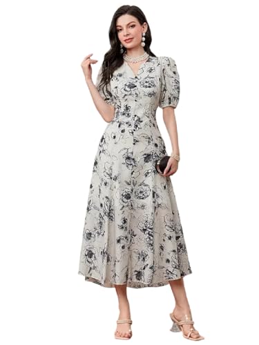 Image of Bollyclues Women's Cotton Printed Midi Dress | Sleeveless Square Neck Casual Summer Dress for Women | Stylish Vacation Dress