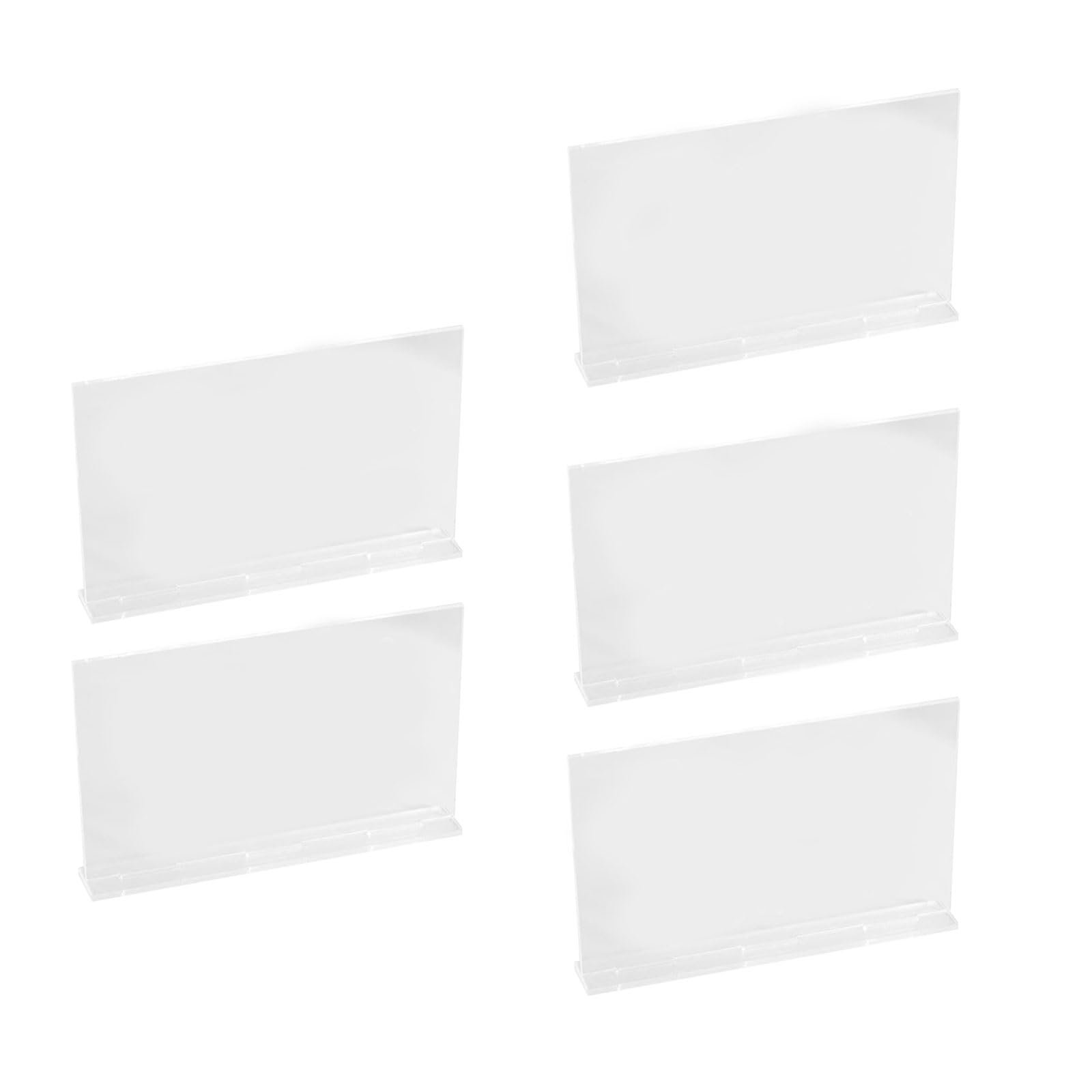 Buxuaaaa M Size Table Sign Holder Clear Wedding Table Sign Number Place Card Display Stand Brochure Stand For Restaurant Hotel 5Pcs Acrylic