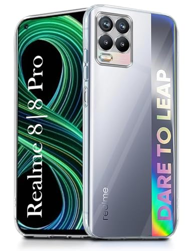 Image of Soft Flexible Silicone Back Cover Compatible with Realme 8 Pro, Transparent Case