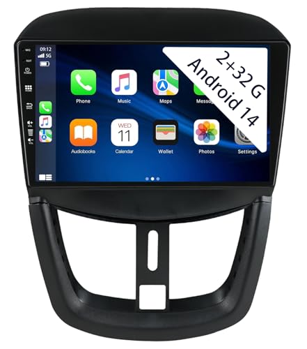 【2+32GB】 Autorradio Android 15 de 9 Pulgadas Radio para Kia K3 Rio 2011-2015 Carplay Car Play inalámbrico Navi Pantalla Bluetooth Navegación Reproductor Estéreo Pantalla táctil