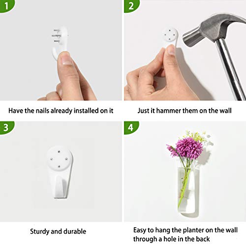 Vumdua Wall Hanging Planters, 4 Pcs Glass Planters Hanging Glass Terrarium, Glass Plant Containers Wall Vase Perfect For Propagating Hydroponic Plants Home Garden Wedding Decor #TOP6