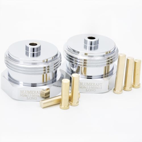 BLUMKRAFT - Adaptador de metal para radiadores Sam, MMA y Remagg M28 x1.5 a M30 x 1.5 para termostato, cabeza termostática M30x1.5 macho (M28 Long)