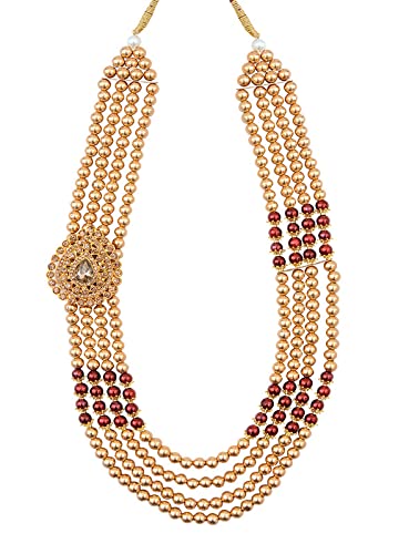 Pearl Enamel Plated Brass Necklace 