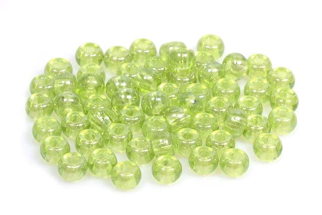 60pcs Pressed Rocailles Glass Seed Beads Preciosa Ornela 2/0, Transparent Green Hematite (50220-14400), Bohemia Crystal Glass, Czechia 311 19 001