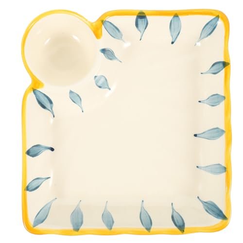 Plato cuadrado de cerámica para sushi y dumplings miniatura 1