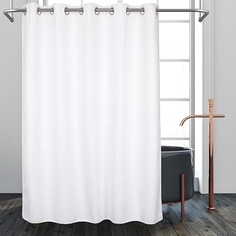 River Dream Hotel Grade Shower Curtain with Snap in Liner Cover